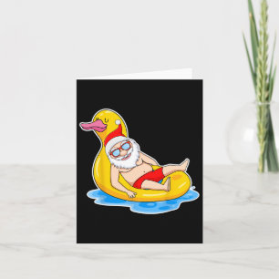 Summer Christmas In July Tropical Santa On Pool Su Card