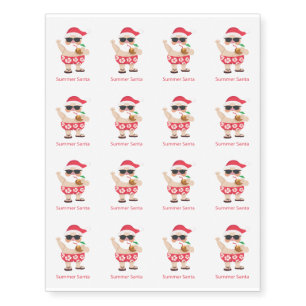 Summer Christmas Santa Funny Gift Temporary Tattoos