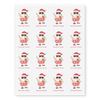 Summer Christmas Santa Funny Gift Temporary Tattoos