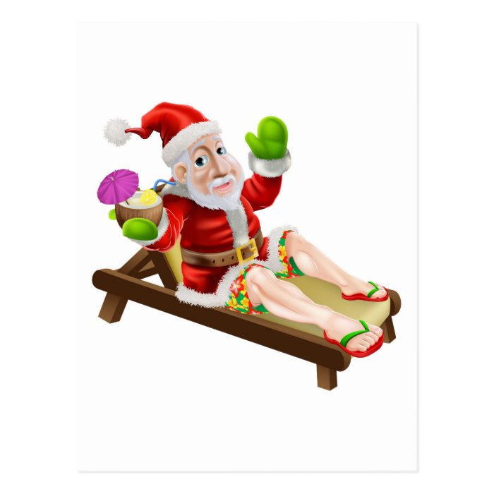 Summer Christmas Santa Postcards