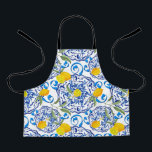 Summer citrus,boho ,bohemian,floral Mediterranean  Apron<br><div class="desc">Summer citrus, boho , bohemian, floral Mediterranean style , lemon fruit pattern</div>