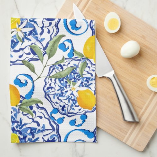 Summer citrusboho bohemianfloral Mediterranean  Kitchen Towel