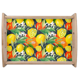 Summer ,citrus,boho ,bohemian,floral Mediterranean Serving Tray