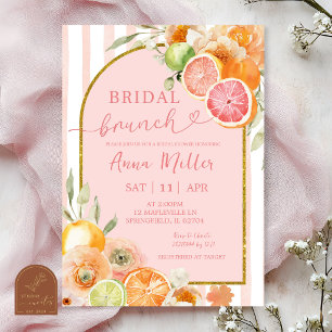 Summer Citrus Floral Bridal Shower Invitation