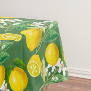 Summer, citrus ,floral Mediterranean style ,lemon Tablecloth