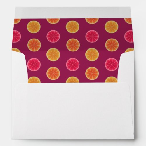 Summer Citrus Fruit Slice Tropical Pretty Pattern Envelope