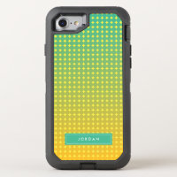 Summer Citrus Green Orange Abstract Monogram OtterBox Defender iPhone 8/7 Case