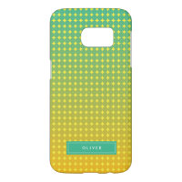 Summer Citrus Green Orange Color Blend Monogram Samsung Galaxy S7 Case