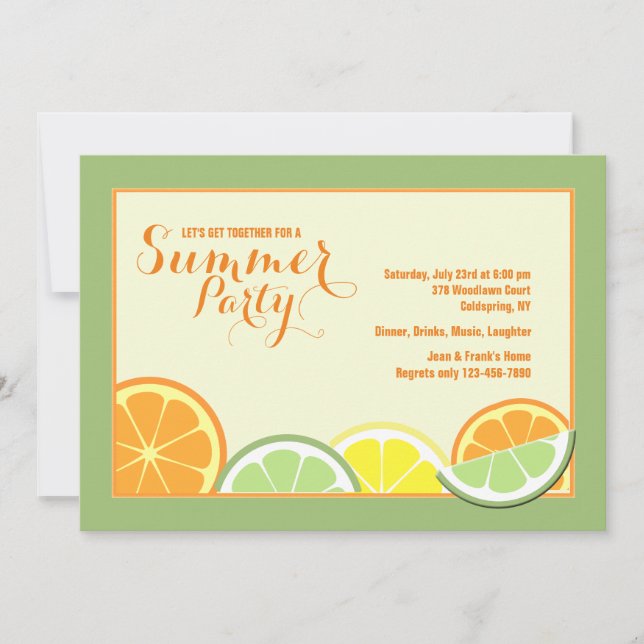 Summer Citrus Invitation (Front)