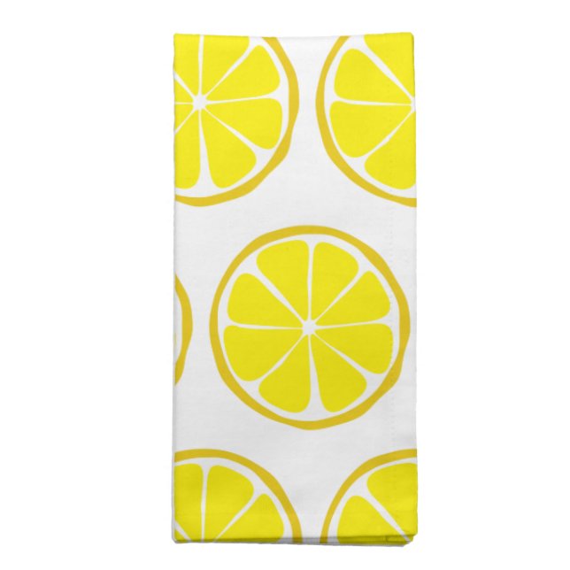 Summer Citrus Lemon Cloth Napkins (Set of 4) (Folded)