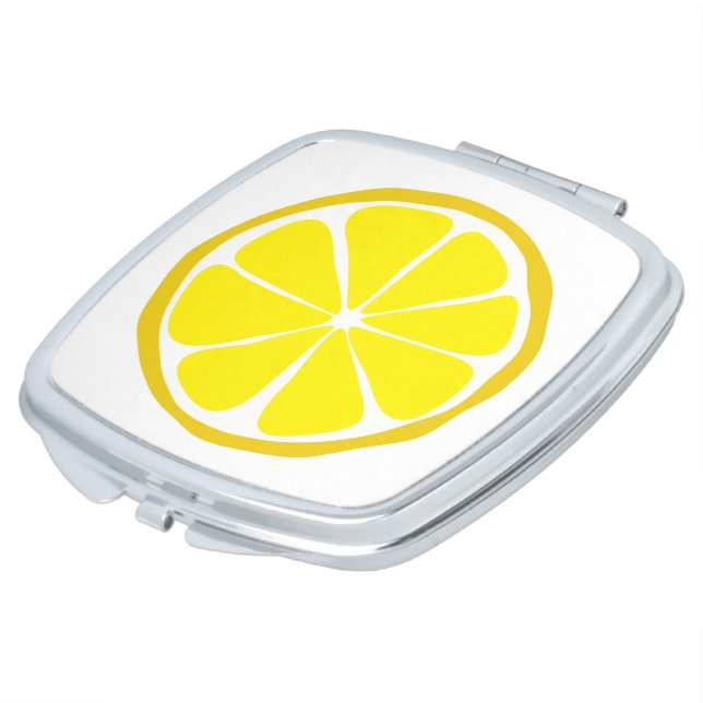Summer Citrus Lemon Compact Mirror (Turned)