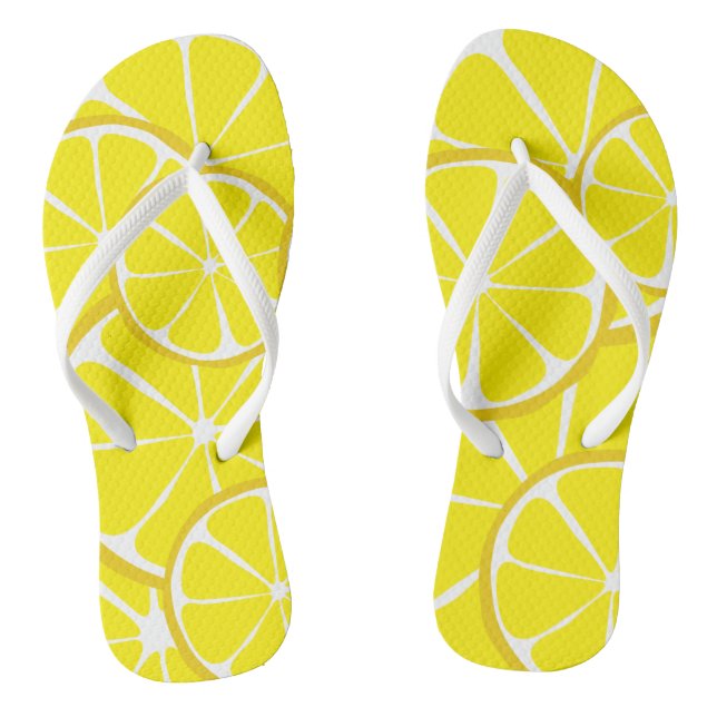 Summer Citrus Lemon FlipFlops (Footbed)
