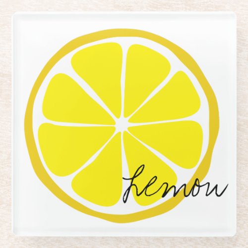 Summer Citrus Lemon Glass Coaster