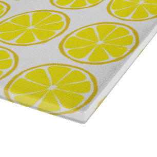Summer Citrus Lemon Glass Cutting Board