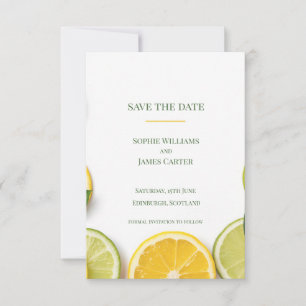 Summer Citrus Lemon Lime Tropical Scottish Wedding Save The Date