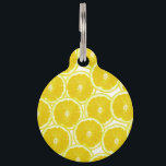 Summer Citrus Lemon Slices Pet Name Tag<br><div class="desc">This summer citrus lemon slices pattern is perfect for the trendy and stylish foodie hipster. .</div>