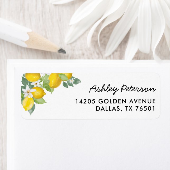Summer Citrus Lemon Theme Party Address Label (Insitu)
