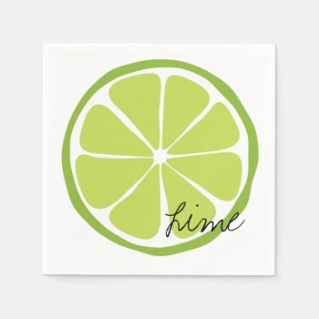 Summer Citrus Lime Paper Napkin by LMHDesigns at Zazzle