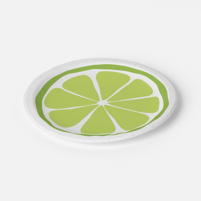 Summer Citrus Lime Paper Plates (Angled)