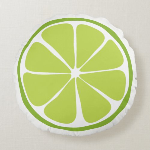Summer Citrus Lime Round Pillow
