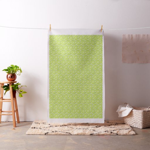 Summer Citrus Lime Slices Fabric
