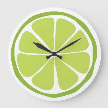 Summer Citrus Lime Wall Clock by LMHDesigns at Zazzle