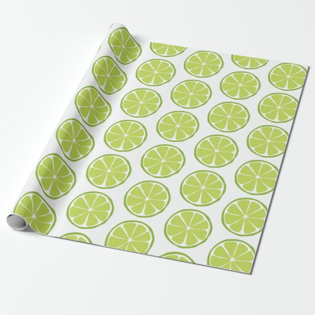 Summer Citrus Lime Wrapping Paper (Unrolled)