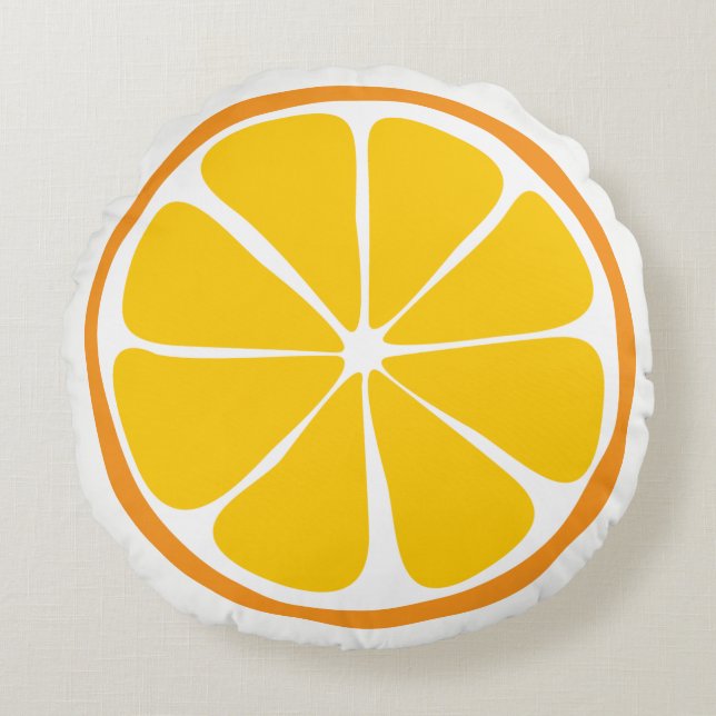 Summer Citrus Orange Round Pillow (Front)