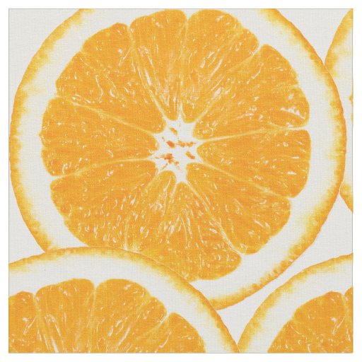 Summer Citrus Orange Slices Fabric