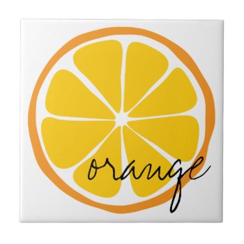 Summer Citrus Orange  Tile by LMHDesigns at Zazzle