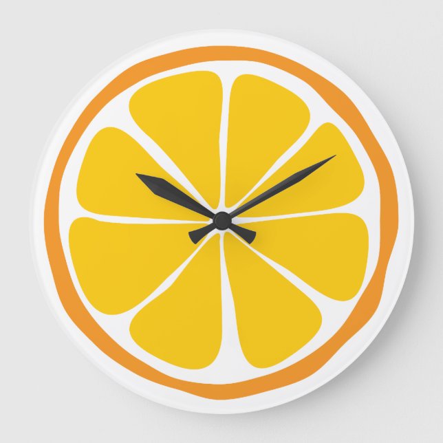 Summer Citrus Orange Wall Clock (Front)
