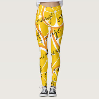 Summer Citrus Ornge Leggings - Bold Print Plus