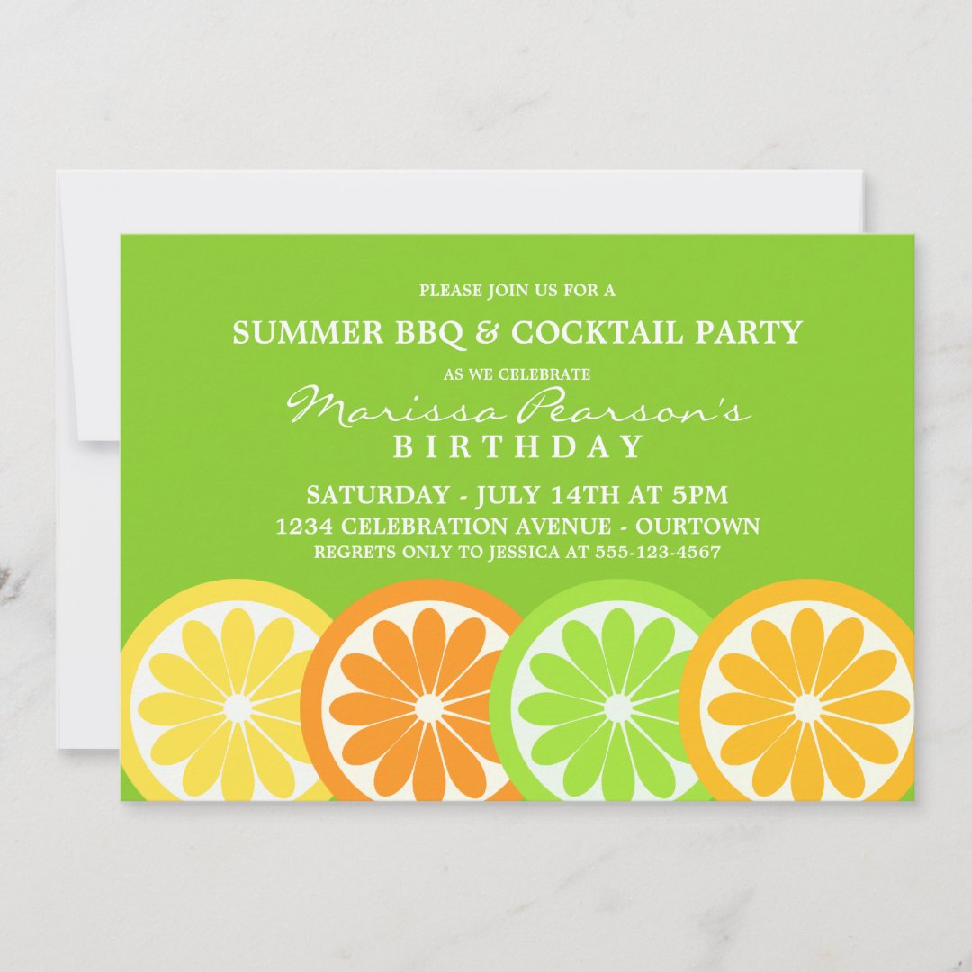 Summer Citrus Party Invitations Zazzle