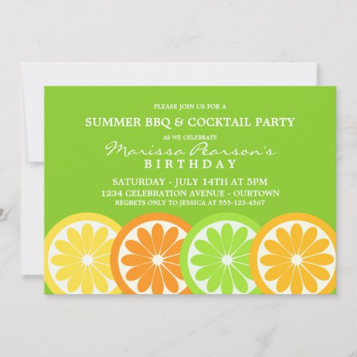 Summer Citrus Party Invitations