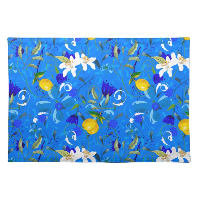 Summer, citrus ,Sicilian style ,lemon fruit   Cloth Placemat (Front)