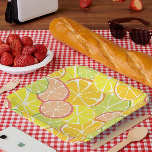 Summer Citrus Slice Paper Plates (Picnic)