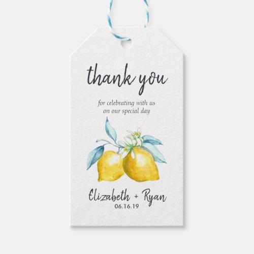 Summer Citrus Thank You Gift Tags