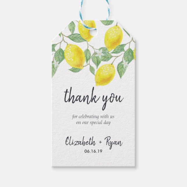 Summer Citrus Thank You Gift Tags (Front)