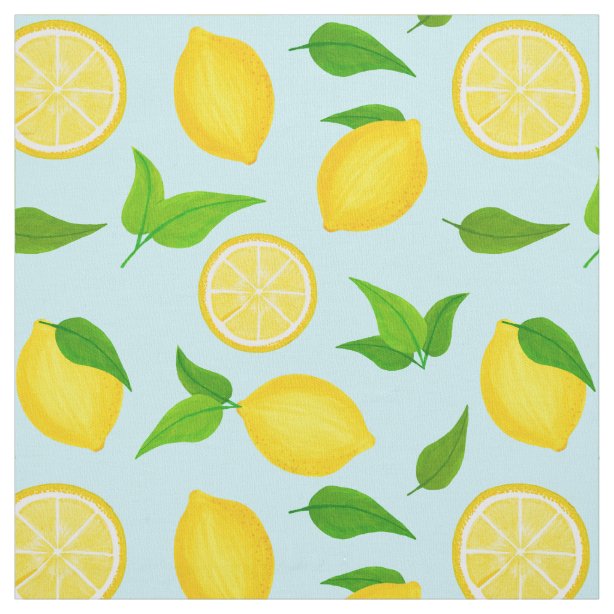 Blue And Lemon Fabric 