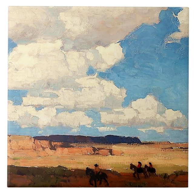 “Summer Cloud” Western Art by Edgar Payne Ceramic Tile (Front)