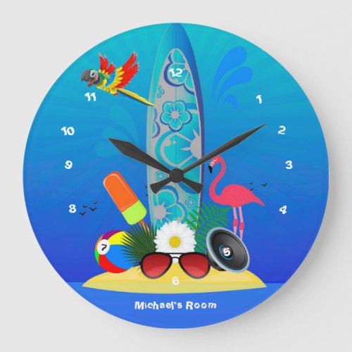 Summer Club Beach House Large Clock