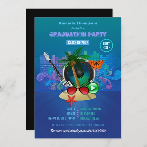 Summer Club Beach Party add logo Invitation