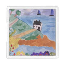 Summer Coast & Flowers Acrylic Tray