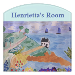 Summer Coast & Flowers Personalized Door Sign