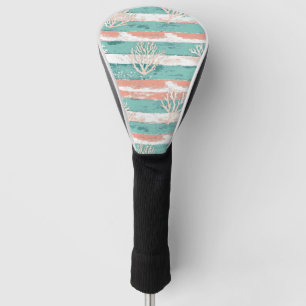 Summer Coastal Coral Pattern Golf Head Cover