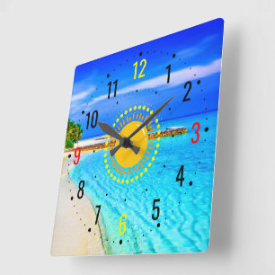 Summer & Coastal Style - Photography Beach Square Wall Clock