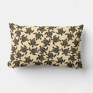 Summer coastal style repeating turtle pattern lumbar pillow