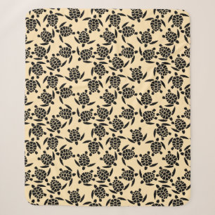 Summer coastal style repeating turtle pattern sherpa blanket