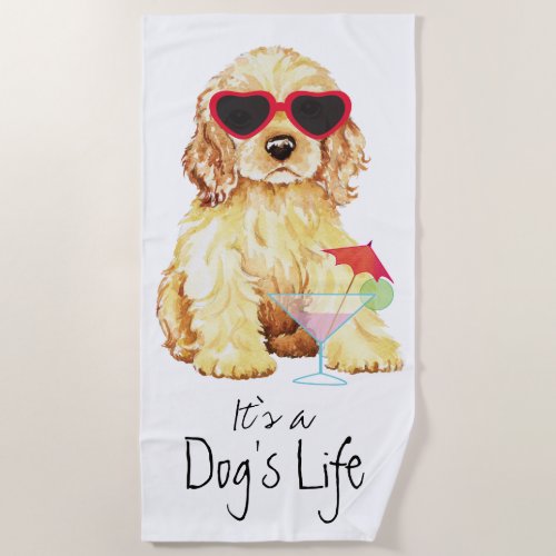 Summer Cocker Spaniel Beach Towel