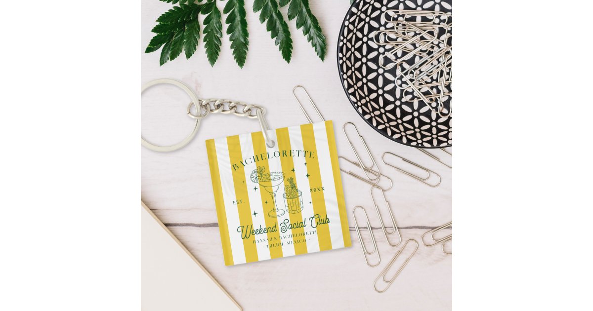 Summer Cocktail Club | Bachelorette Keychain | Zazzle